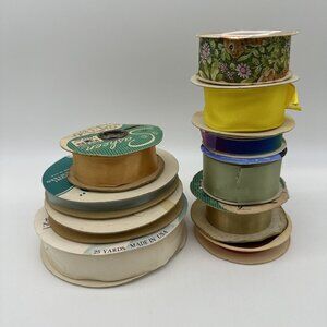 Vintage Remnant Floral Craft Ribbon Velita Acetate Sasheen